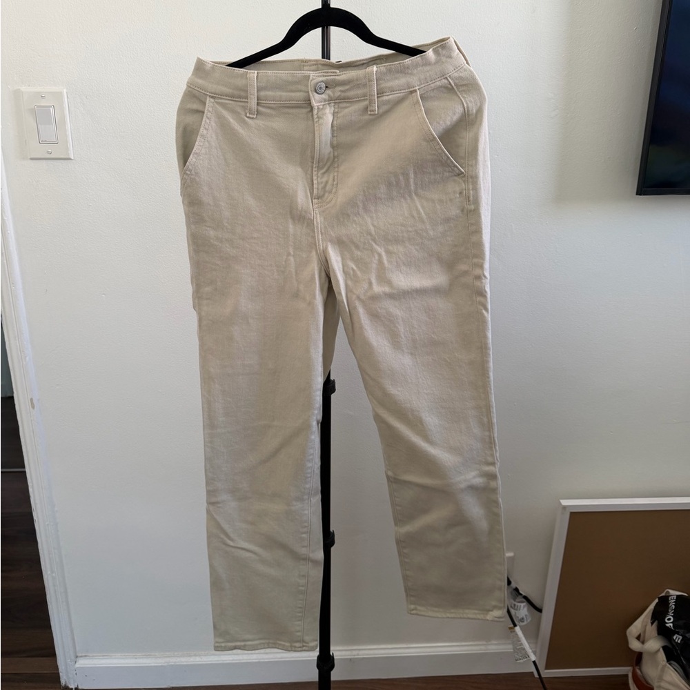 Old Navy Light Tan Sky-Hi Straight Jeans